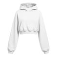 thumbnail image 6 of cocolona Womens Cropped Pullover Hoodies Casual Long Sleeve Solid Color Sweatshirts Fall Fashion Outfits with Pockets, 6 of 7