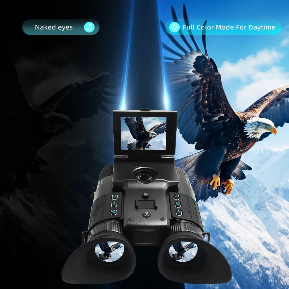 4K HD Dual-Eye Binocular Include 64GB Infrared Night Vision Device Recording Digital Photography Camping&Hiking Telescope