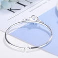 thumbnail image 5 of Copper Silver Crystal Flower Leaf Cuff Bracelet Elegant Nature Inspired Design Adjustable Wristband Gift for Women, 5 of 7