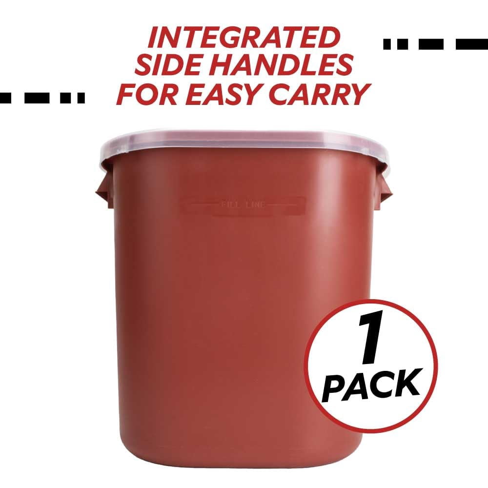 Sharps Container for Home Use & Professional, 8 Gallon (1-Pack) with Locking Lid, Biohazard Needle and Syringe Disposal, Professional Medical Grade