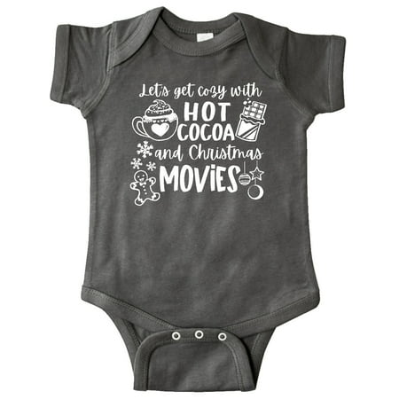 

Inktastic Let s Get Cozy With Hot Cocoa And Christmas Movies Gift Baby Boy or Baby Girl Bodysuit