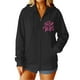 thumbnail image 3 of Pop cazadora para niña Hooded Sweatshirt,Soft Streetwear Pullover,Cute Long Sleeve Hoodie for Fall Winter Unisex （Black）, 3 of 4