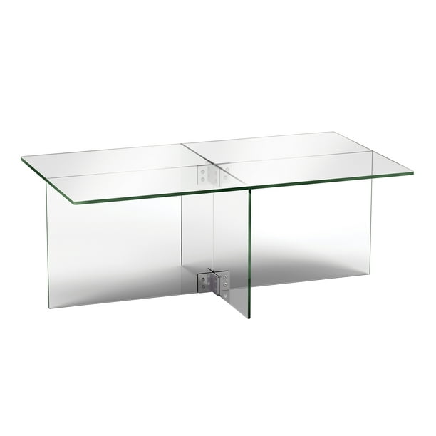Evelyn Zoe Contemporary Coffee Table, Rectangular Square Glass Side Table