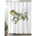thumbnail image 2 of Fsddascl Vintage Frog Shower Curtain Set - 36" x 78" Washable Bathtub Curtain with 12 Hooks, Water Surface Motif Animals Artwork Waterproof Fabric Stall Shower Curtains for Bathroom/Bathtub Décor, 2 of 6