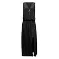 thumbnail image 4 of Ketyyh-chn99 Robes Femmes Robe Courte Robe de Soirée Robe d'Été Manche à Volants Ample Fluide Plissée Robe Courte Noir,G, 4 of 5