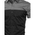 thumbnail image 3 of FashionOutfit Men's Color Block Button Down Short Sleeve Shirt, 3 of 3