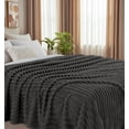 thumbnail image 6 of Utopia Bedding Grey Striped Fleece Blanket Queen Size  Fluffy, Warm & Lightweight Ribbed Throw for Bed, Sofa & Chair - Soft Cozy Blanket for Home Decor & Gifting (90x90 Inches), 6 of 7