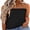 01-Black, variant on JWD Women's Floral Tube Tops Casual Summer Backless Strapless Top Sleeveless Bandeau Tanks Shirt Khaki L