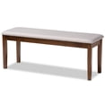 thumbnail image 2 of Baxton Studio Teresa Modern and Contemporary Transitional Grey Fabric Upholstered and Walnut Brown Finished Wood Dining Bench, 2 of 7