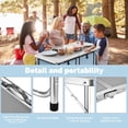 thumbnail image 5 of Camping Table, Folding Camping Table with Storage, Lightweight & Portable, 3 Heights Adjustable Folding Table for BBQ, Camping, Picnic and Indoor Use, Sky Blue, 5 of 14