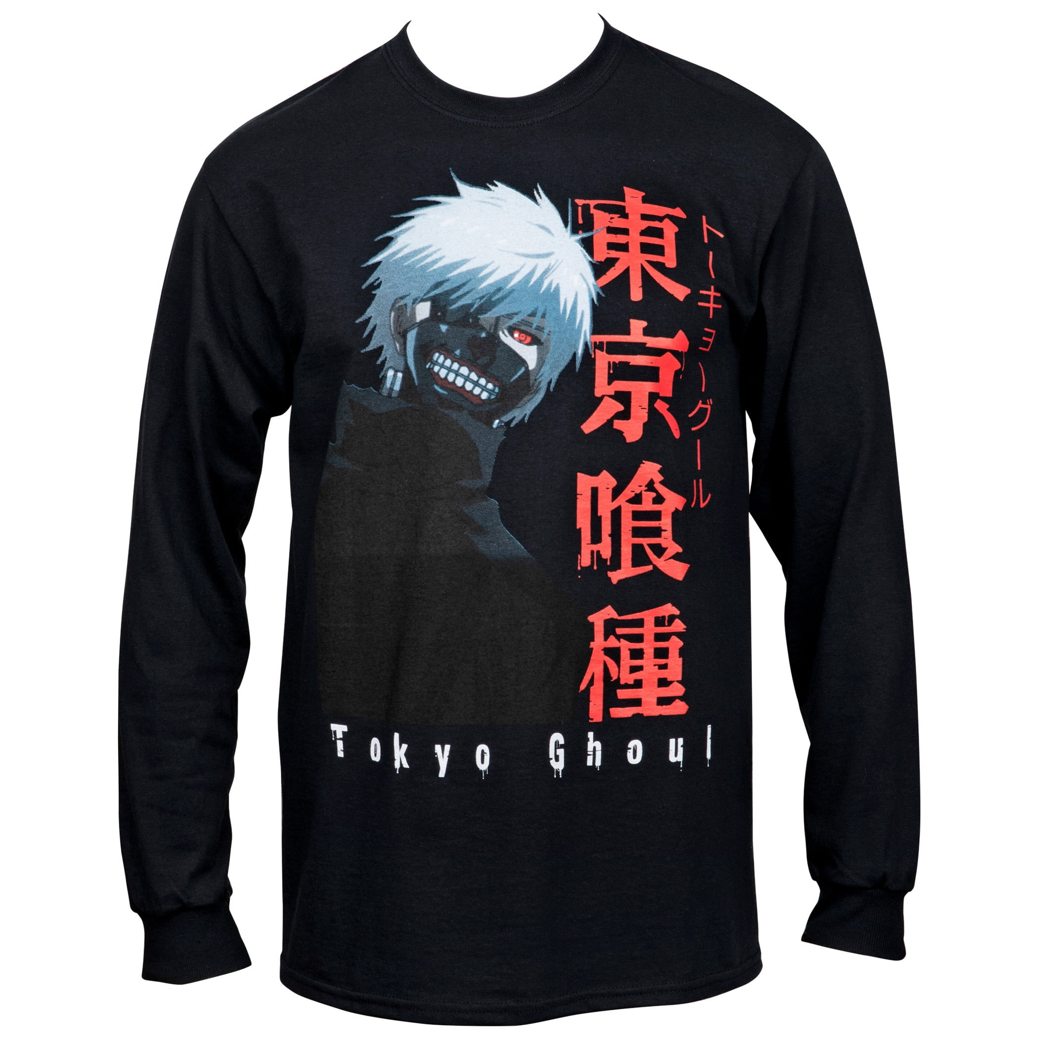 Tokyo Ghoul Kaneki Ken W Tokyo Ghoul Kanji Text Long Sleeve T Shirt 2xlarge Walmart Com