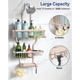 thumbnail image 2 of Shower Caddy Hanging - Never Rust Shower Organizer - Aluminum over The shower head caddy with 10 Hooks for Razor/Sponge - Shower Rack with Soap Basket - Silver, 2 of 16