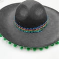 thumbnail image 4 of Hsqqdc Mexican Sombrero Hat with Pom Pom Edging, Felt Wide Brim Matador Hat for Party,Daily Use, 4 of 7