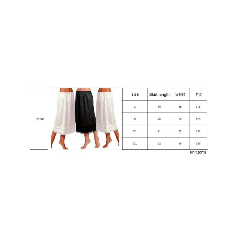 Sexy Lace Underskirt Half Slips Women Summer Plus Size Elastic Waist Inner  Petticoat Skirt Safety Underskirt Lining Slips 60CM
