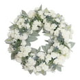 thumbnail image 3 of 16inch Decor Wreath Home Decor Farmhouse Wreath Round Wreath Floral Wreath for Spring Photo Props Anniversary Valentines Decor White, 3 of 8