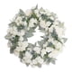 thumbnail image 3 of Corona de flores artificiales de 16 pulgadas, corona de primavera y verano, corona de festival, corona de primavera Blanco, 3 of 9