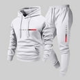 thumbnail image 4 of Ceisia Men's PARIS Print Hooded Tracksuit Set with Kangaroo Pocket for Casual & Sports Wear White S Gifts, 4 of 4