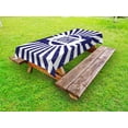 thumbnail image 1 of John Outdoor Tablecloth, Common Masculine Given Name Design on Wavy Stripes with a Weathered Look, Decorative Washable Fabric Picnic Tablecloth, 58 X 104 Inches, Navy Blue and White, by Ambesonne, 1 of 2
