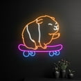 thumbnail image 3 of Handmadetneonsign Guinea Pig Skateboarding Neon Sign, Skateboard Guinea Pig Led Sign, Guinea Pig, 3 of 5