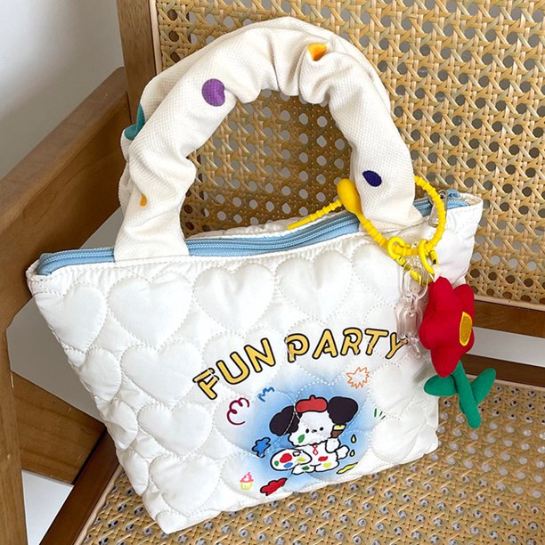 Bolsa Bolso Bento para mujer, diseño de cachorro, Bolso acolchado con amor, fiambrera, Bolso diario para niñas