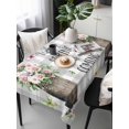 thumbnail image 6 of Grey Plaid Groundhog Table Cloth, Waterproof Tablecloth for Rectangle Tables, Spring Floral Butterfly Botanical Reusable Washable Fabric Table Cover for Restaurant Kitchen Dining Tables 54"x108", 6 of 9