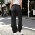 thumbnail image 6 of HomeDM Women's Pants Lounge Wide Leg with Pockets Quick Dry Elastic Waist Casual Trousers Black Athletic Work Pants Size 3XL, 6 of 8