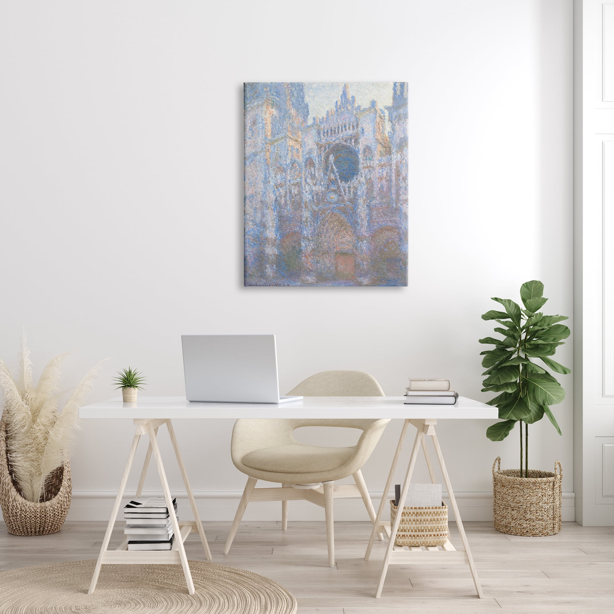 Stupell Industries Rouen Cathedral West Facade Classic Claude Monet Painting Painting Gallery Wrapped Canvas Print Wall Art, Design by one1000paintings