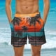 thumbnail image 2 of Pantalones Cortos de Cintura Elástica de los Hombres Estampado Hawaiano Baño Y Pantalones Cortos Casuales, Pantalones de Playa Estirables de Cuatro Vías Ligeros, 2 of 6