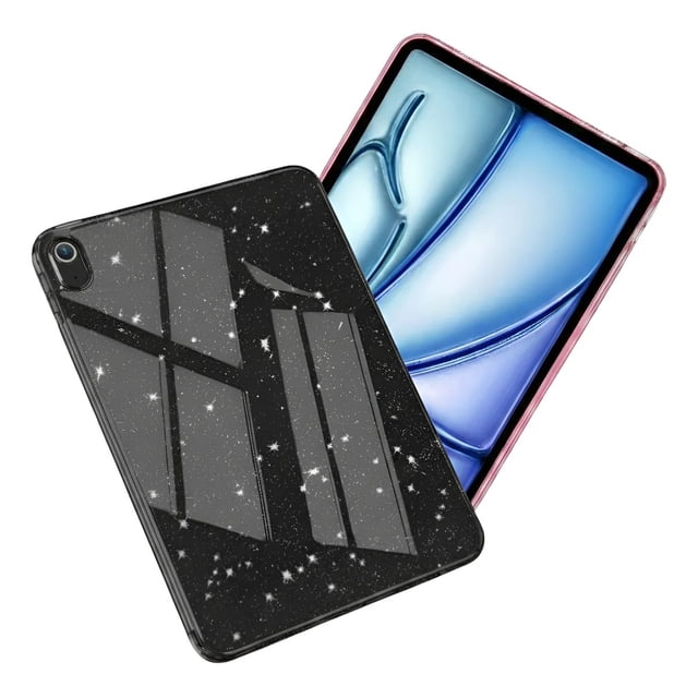 Funda Para Ipad Air 11 4th/5th M2/ M3 Glitter Brillos Negro.