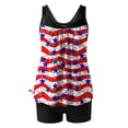 thumbnail image 5 of Mceream Women's Conservative High-Waisted Fashionable Independence Day Printed Two-Piece Swimsuit Multicolor M, 5 of 5