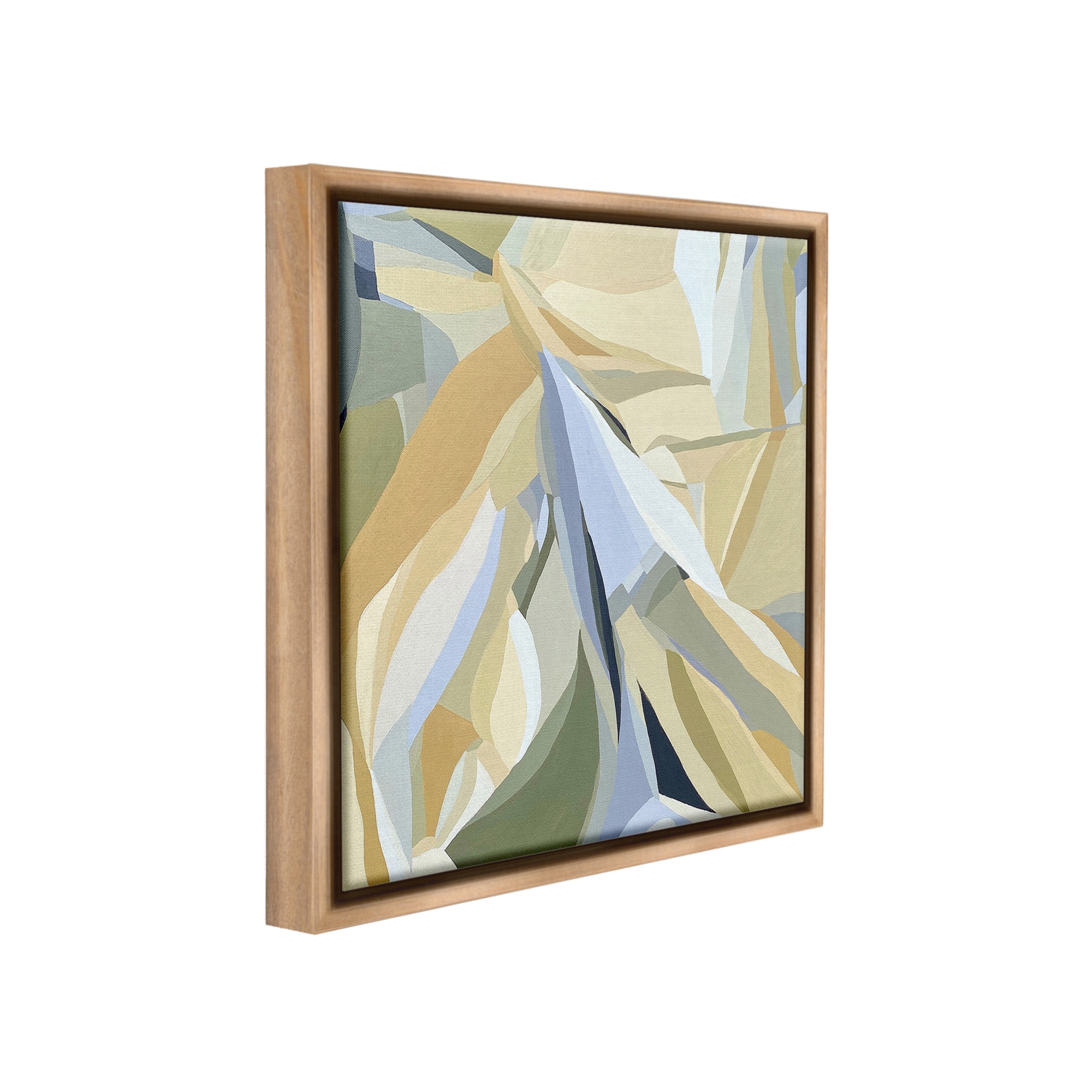Stupell Industries Dynamic Geometric Pattern Abstract Painting Brown Floater Framed Canvas Art Print Wall Art, 18 x 18