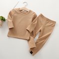 thumbnail image 2 of YWIYIUD Toddler Baby Boys Pajamas Sets Solid Color Long Sleeve Sleepwear Tops and Pants Outfits 2 Piece Soft Thermal Underwear Suit Warm Clothes Set for Fall Winter Baby Boy Outfits 6-7 Years, 2 of 8