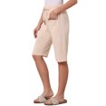 thumbnail image 4 of Casual Shorts for Women Elastic Waist Drawstring Keen Length Summer Comfy Shorts with Pockets L Apricot, 4 of 6