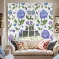 thumbnail image 2 of Retro Purple Swag Valances for Windows 2 Pack Hydrangeas Floral Leaf Country Plant Farmhouse Swag Kitchen Curtains 45 Inches Long Rod Pocket Short Window Treatment for Kitchen Bathroom 36"x45", 2 of 8