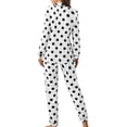 thumbnail image 3 of 2025 Ensembles de Pyjama pour Femmes Femmes Décontracté Col à Revers Bouton Pyjamas pour Femmes Imprimé à Pois Deux Ensemble de Pyjamas pour Femmes Grande Taille Pièce Pyjama à Manches Longues Shorty Pyjamas Femmes Pyjamas, 3 of 9