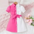 thumbnail image 2 of QIPOPIQ Robe pour Bébés et Tout-Petites Filles à Manches Courtes Vintage Col Peter Pan Été Décontractée Mini Robes en Coton et Lin Liquidation, 2 of 4