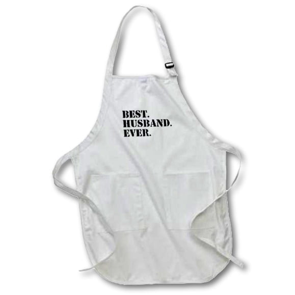 Black 22 by 30-Inch 3dRose apr_151520_4 Best Husband Ever Romantic Love Gifts for Anniversary Valentines Day Full Length Apron with Pockets