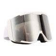 thumbnail image 2 of Gafas de esquí a prueba de nieve de doble capa, resistentes al viento, con visión amplia y protección UV, marco blanco con lente plateada para deportes de invierno, 2 of 8