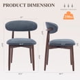 thumbnail image 5 of COLAMY NOYA Mid-Century Wooden Dining Chair Set of 6, Upholestered Kitchen Dining Chairs with Padded Seat, Modern Side Dining Chair for Dining Room & Kitchen, Blue, 5 of 11