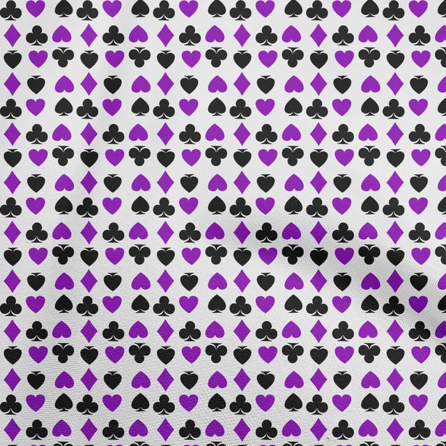oneOone Cotton Poplin Purple Fabric Poker Card Sewing Craft Projects Fabric Prints By Yard 56 Inch Wide