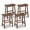 Brown, variant on Gymax Solid Wood Saddle Bar Stools Set of 4 Backless Wooden Barstools w/Footrests Brown