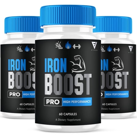 (3 Pack) Iron Boost Pro High Performance Supplement, IronBoost (180 Capsules)