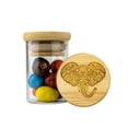 thumbnail image 1 of Geometric Elephant - 1oz Glass Food Storage Jar and Decorative Airtight Bamboo Lid - Multi-Use Storage Container for Herbs, Tea, Candy, Q-Tips, for The Bedroom, Kitchen, & Bathroom by Hakuna Supply, 1 of 8