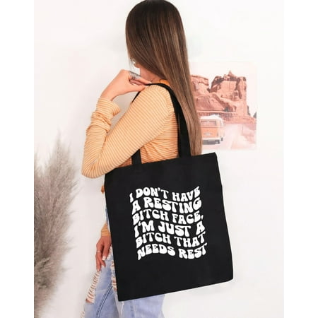 vintage Comfort Colors I Don t Have A Resting Bitch Face Bag  I m Just A Bitch Who Needs Some Rest Bag  Gift For Her  Sarcastic Women Tote Bag  The soft-style t-Bag  100% cotton.-TH39064
