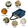 thumbnail image 5 of Bingfone Blue Black Plaid Women Shoulder Tote Bags Casual Bag Ladies Shopping Handbag, 5 of 6