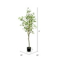 thumbnail image 3 of Vickerman 72" Artificial Milan Leaf Tree in Black Planters Pot., 3 of 6