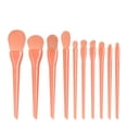 thumbnail image 2 of Vogacara Paquete de 10 brochas de maquillaje de belleza facial, polvo de sombra de ojos portátil, suministro cosmético, viaje profesional al aire libre Pinceles de maquillaje y herramientas Naranja Vogacara CE013614-01, 2 of 6