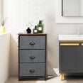 thumbnail image 3 of Gymax Table de Chevet 3 Tiroirs Tour de Rangement Commode Bureau à Domicile Noir, 3 of 10