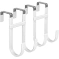 thumbnail image 1 of Pack de 2 Ganchos Dobles para Colgar sobre Puertas de Alta Resistencia con Recubrimiento de Goma Antideslizante en Blanco para Toallas Ropa y Bolsos, 1 of 5