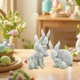 thumbnail image 5 of Easter Bunny Resin Sculpture, Vintage Cottagecore Animal Ornament, Handcrafted Retro Easter Decor for Home, Shelf, Nursery – 6.3 Inch, 5 of 5